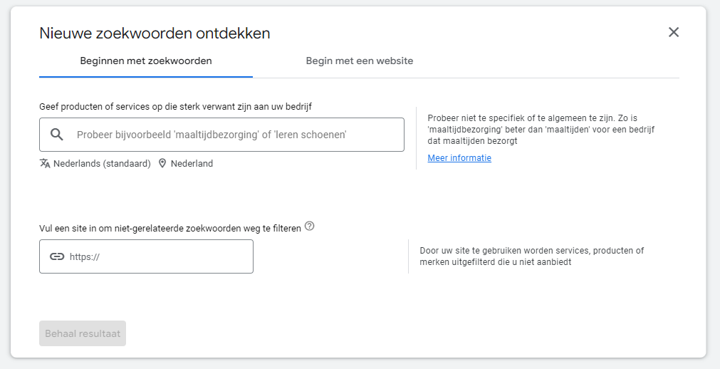 Combineren van zoekwoordonderzoeken